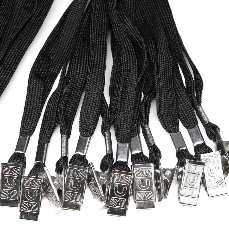 Ollain Badge Lanyards Neck Bulk Cruise Lanyards Black Lanyard with Clip for ID Card Name Tags Badge Holders (Black, 100 Pack) - Image 2